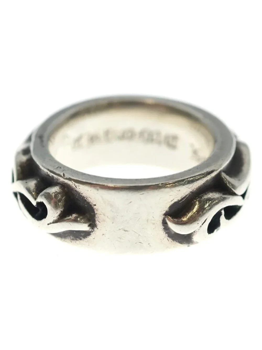 Chrome Hearts Dbl Narrow Vine Band Double Ring Silver